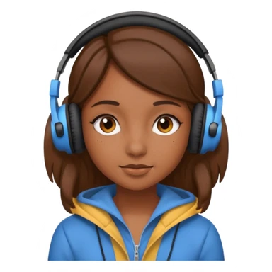 Une fille qui porte un casque écouteur  sticker