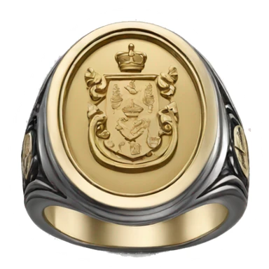 signet ring with coat of arms sticker