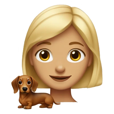 a blonde girl with brown dachshund sticker