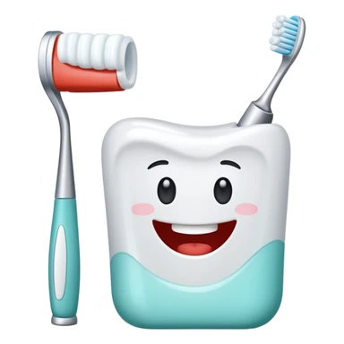 toothpaste and toothbrush sticker