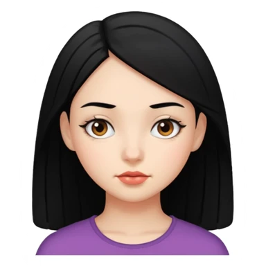 Side eye emoji girl with black hair sticker