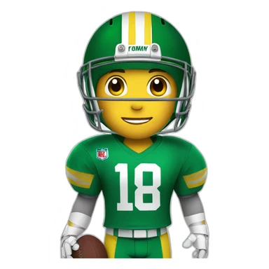 Boy in football gear with a yellow helmet and a Crocodile on it sticker