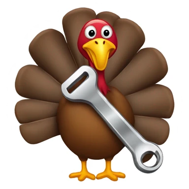Turkey holding wrench sticker