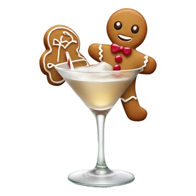 Tiny Gingerbread man in a gingerbread martini sticker