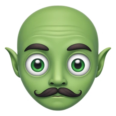 alien with mustache sticker
