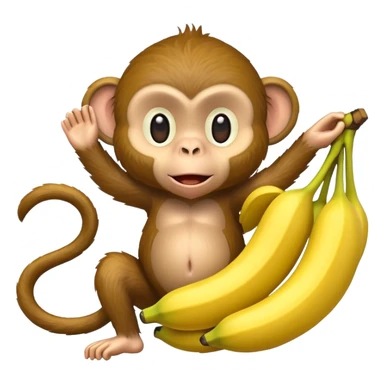a cartoon monkey with a bunch of bananas wrapped around its body sticker