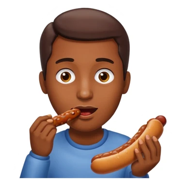 Face eating a sausage sticker