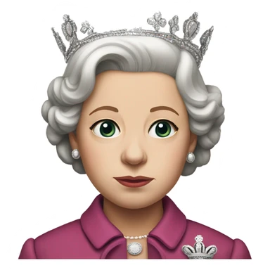 young photorealistic queen Elizabeth II  sad sticker