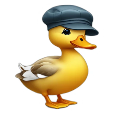 cute duck wearing a flat cap sticker
