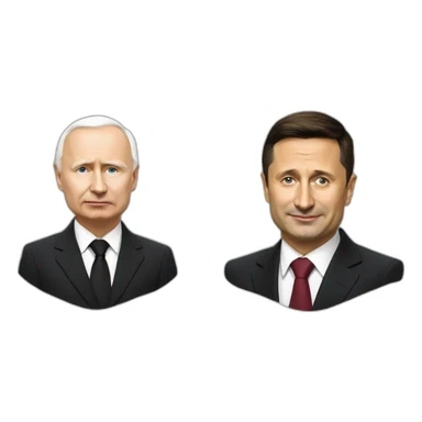 Vladimir Poutine et Volodimir Zelenski sticker