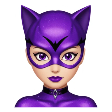 glitter purple Cat woman sexy sticker