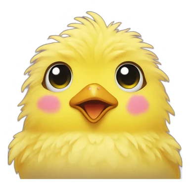 yellow fluffy chick in love with heart-shaped eyes sticker