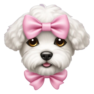 Schichon puppy pink bow sticker