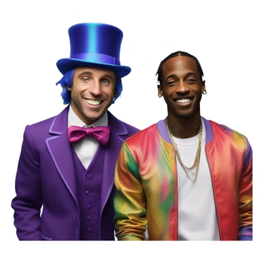Willy Wonka and Travis Scott mix on a Tuesday ￼ sticker