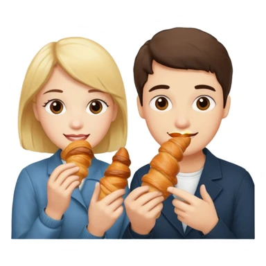 freundinnen am croissant essen i. oaris sticker