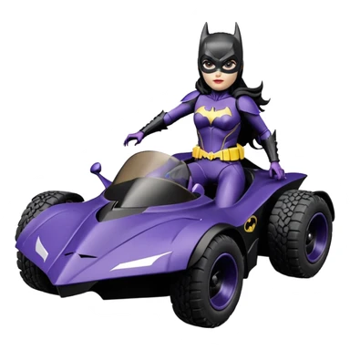 I:10 scale racing sexy fitted Batgirl’s buxom attractively armored midnight-colored tight outfit tv series style dark knight stealthy accurate sporty safe plush deluxe off-road pursuit drifting F1 town car (black hair, shoulders back against seat) rally vehicle  sticker