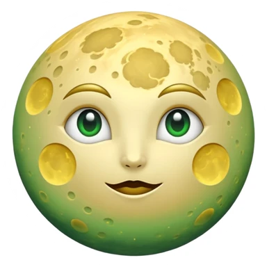 moon with golden and green shadows sticker