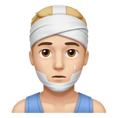 injured man with a bandage sticker