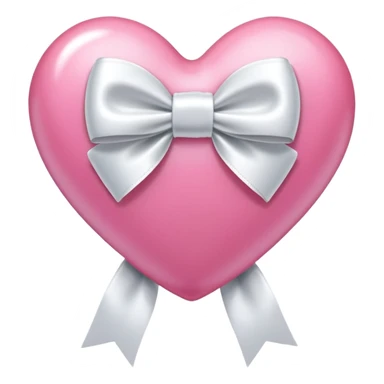 pink heart with white bow sticker