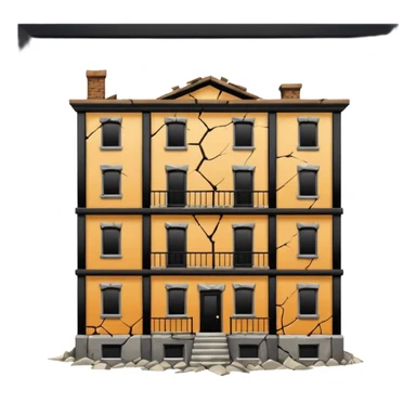 Apartment that is cracking and collapsing sticker