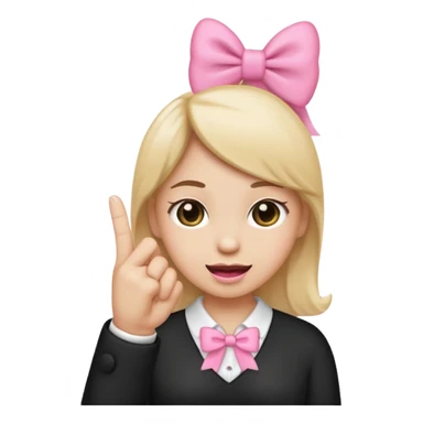 A emoji with a pink bow and the middle finger up sticker