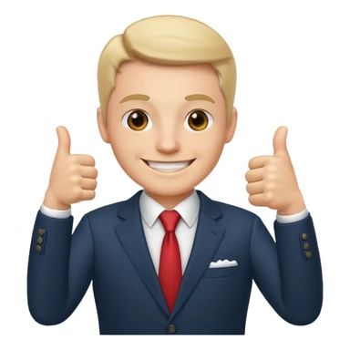 Boss with thumbs up sticker