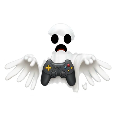 holy spirit ghost with golden cross holding a video game controller sticker