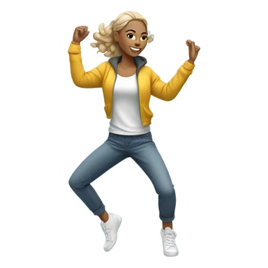 white woman dancing hip hop sticker