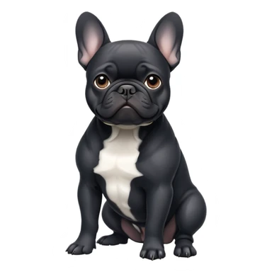 Black french bulldog sticker