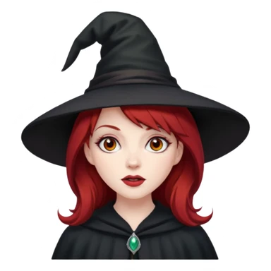 Dark blood Red haired witch, sassy, rolling eyes upwards rude sticker