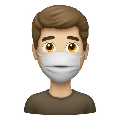 Homme avec un masque  de fer qui lève la main et baisse la tête  sticker