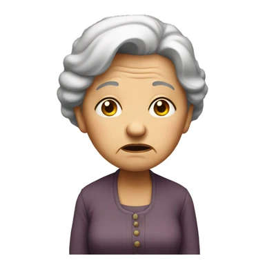 old woman sad standing  sticker
