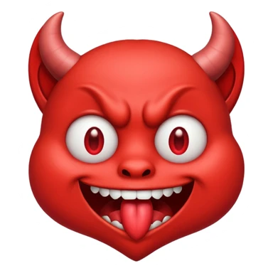 Devil's face? With heart-shaped eyes. An open, drooling mouth. style amoureux  sticker