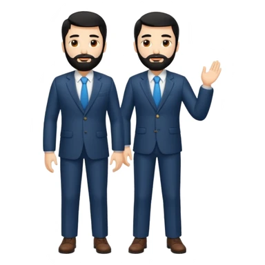 Hombre blanco con barba, su cabello es negro cuerpo entero sticker