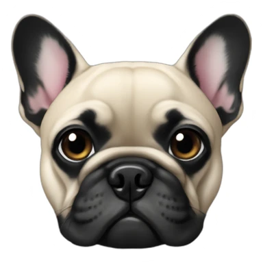 French bulldog-black--with-letter sticker