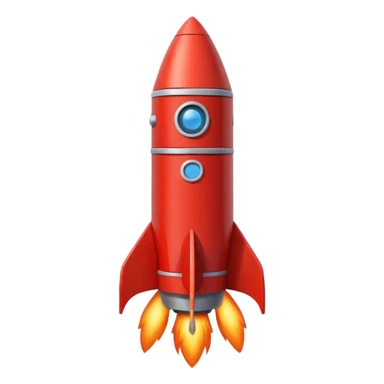Vertical rocket ship made of layered red bricks sticker