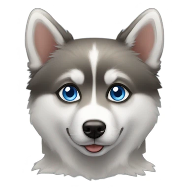 Blue eyes pomsky sticker