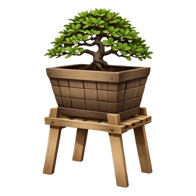 standing slanted bonsai pot Plant rack made from the wood of old oak pallets  sticker