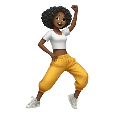 Dancing girl in oversize pants  sticker