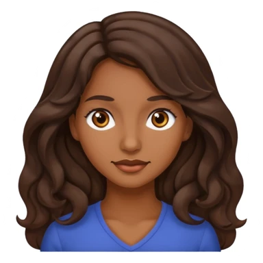 mujer trigueña oscura ,  pelo ondulado,  pelo largo  color marron oscuro, ojos marrones oscuros sticker