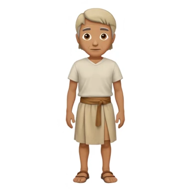 beige ancient man cloth skirt sticker