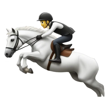 Rider and white horse jumping a fence sticker