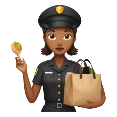 Food Delivery Courier black woman sticker