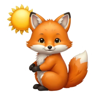 Baby fox carrying a sun ☀️🦊 sticker