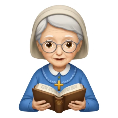 A old lady reading the Bible  sticker