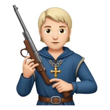 medieval man holding gun sticker