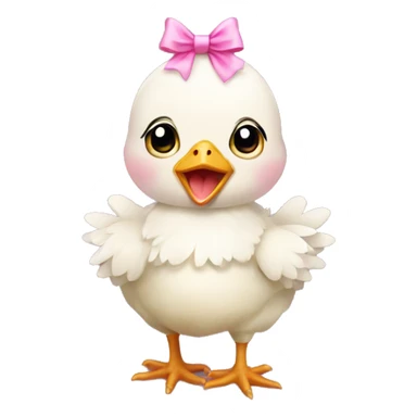 Baby chicken with pink bow sticker