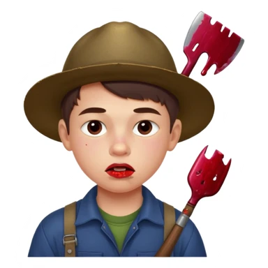 13 y/o Brian robeson at the beginning of Hatchet
determined, has hatchet, self-reliant, observant survivalist, berry juice on his lips, bug bites on cheeks, white boy, no bleeding or big cuts sticker