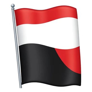 Flag top black bottom half red sticker