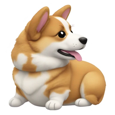 corgi with stuffed animal sticker